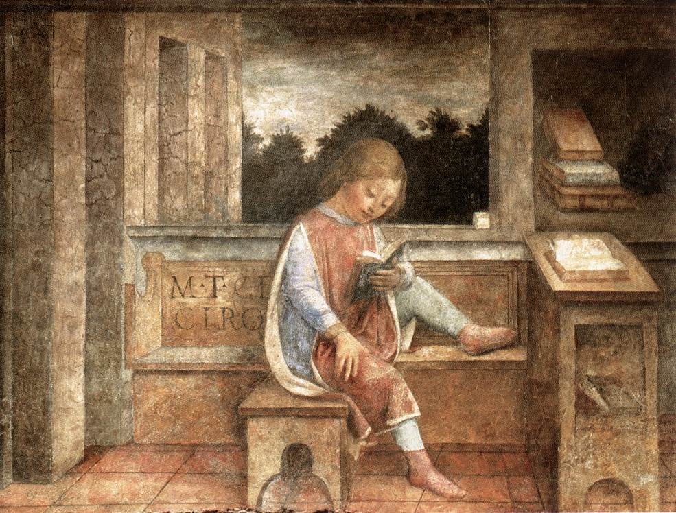 Vincenzo Foppa, "Le Jeune Cicéron à la lecture", 1464, fresque, 99 × 133 cm, The Wallace Collection, Londres